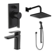 Matte Black Shower & Basin Tapware Package