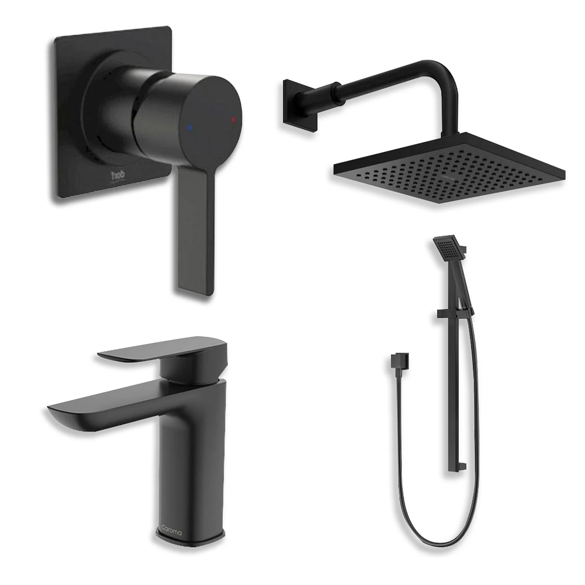 Matte Black Shower & Basin Tapware Package