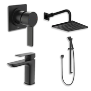 Matte Black Shower & Basin Tapware Package