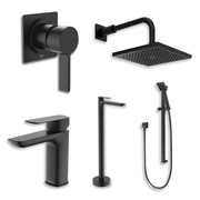 Matte Black Bath Filler & Tapware Set