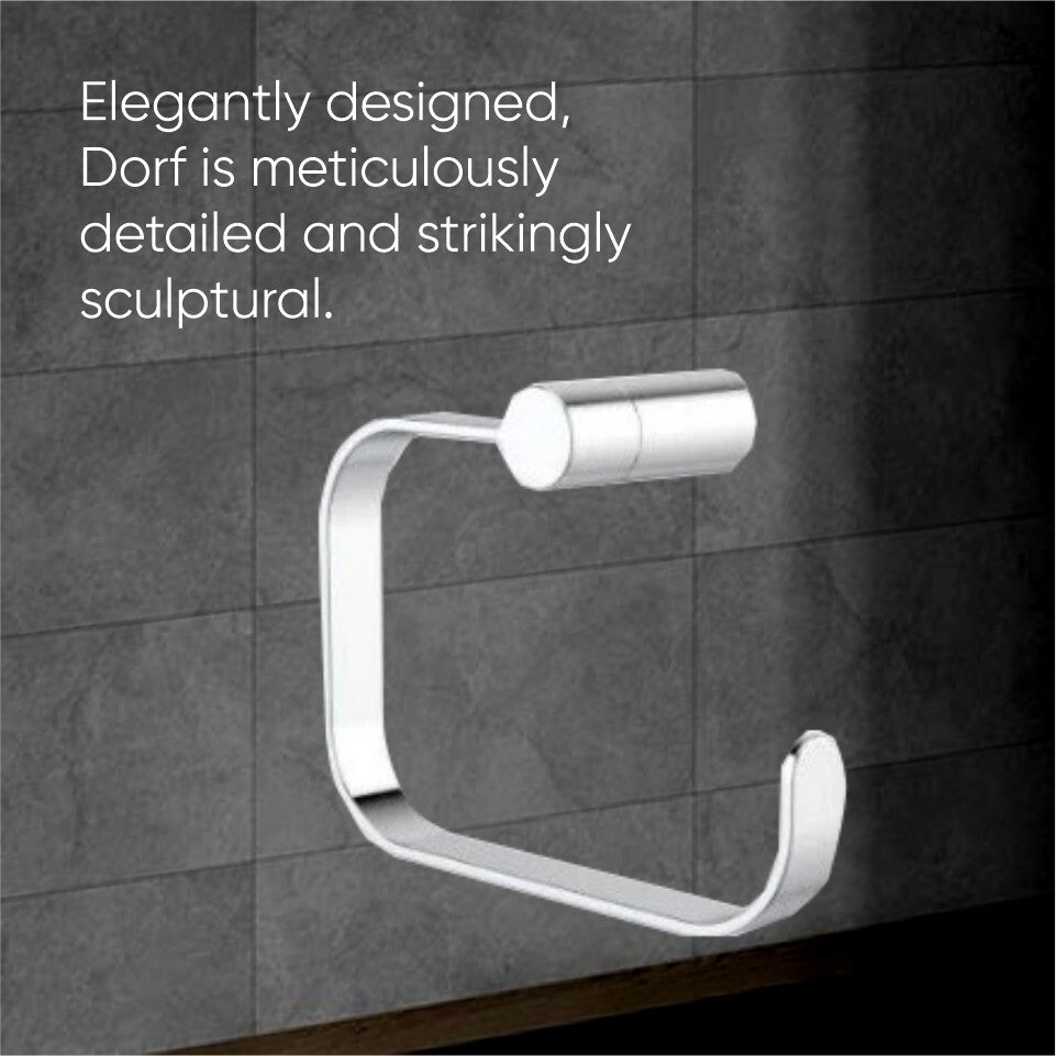 Dorf Villa Towel Ring Holder - Chrome