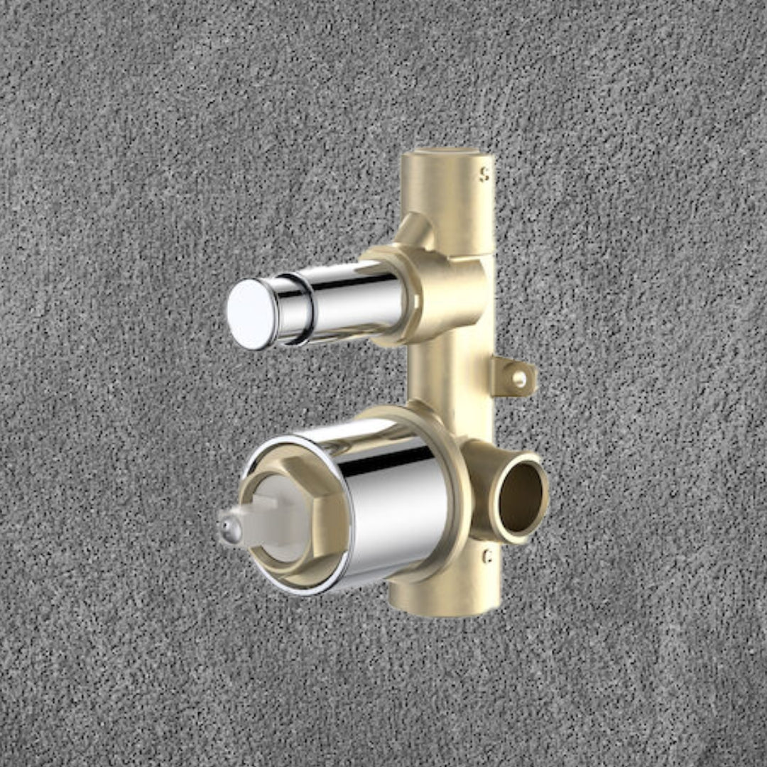 Dorf Enigma Bath/Shower Mixer with Diverter In Wall Body Chrome