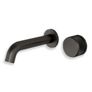 Caroma Elvire Progressive Wall Basin Mixer - Knurled Gunmetal Handle