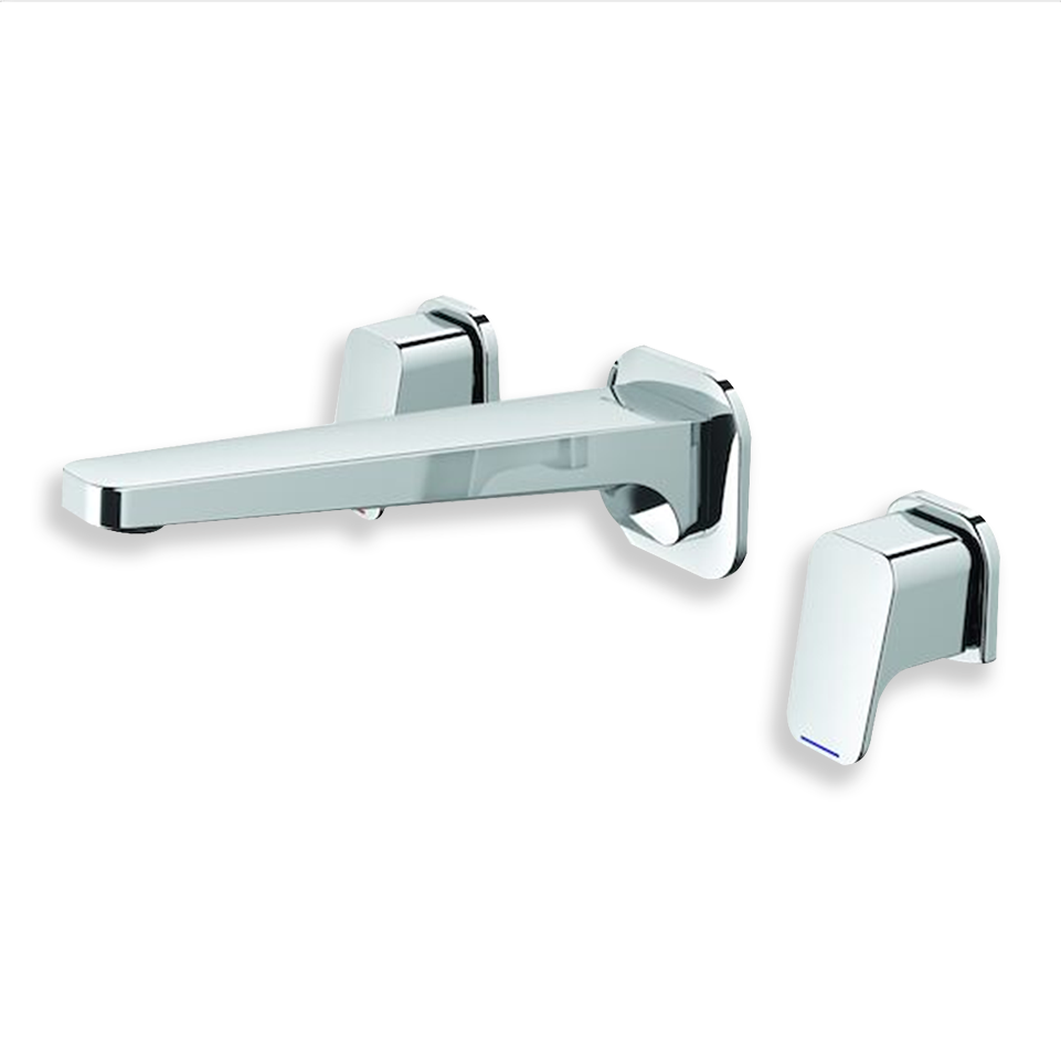 Caroma Waipori 3-Hole Wall Mounted Bath Tap Set