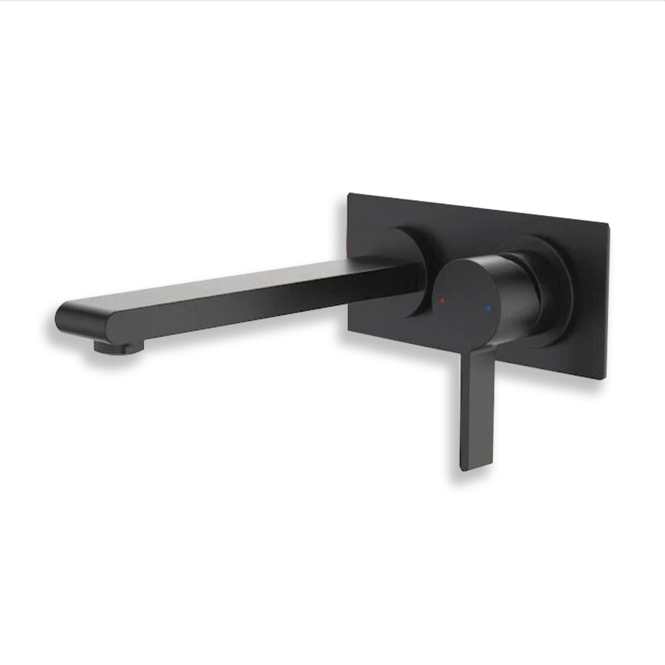 Dorf Enigma Wall Basin/Bath Mixer - Black