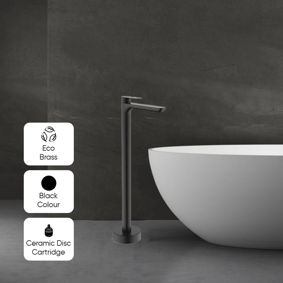 Matte Black Bath Filler & Tapware Set