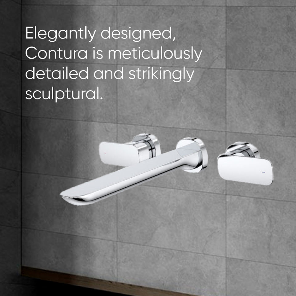 Caroma Contura Wall Basin/Bath Set - Chrome