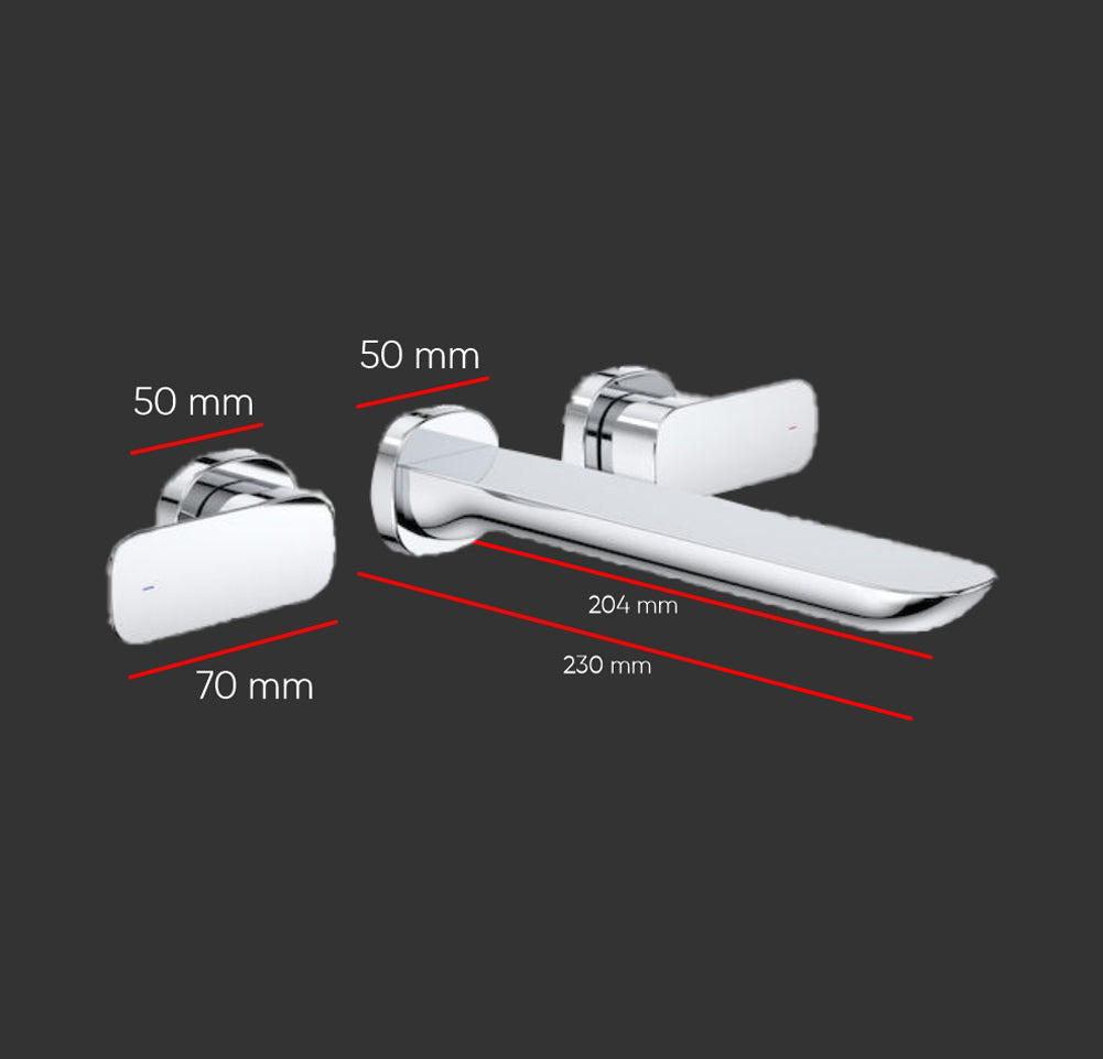 Caroma Contura Wall Basin/Bath Set - Chrome