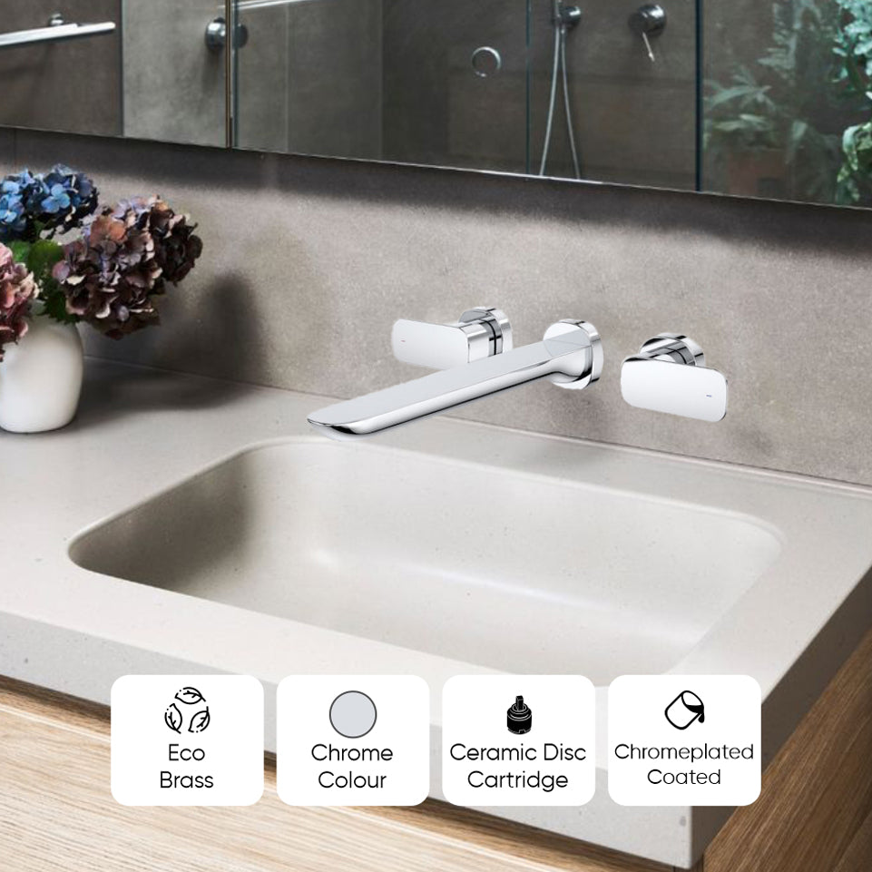 Caroma Contura Wall Basin/Bath Set - Chrome