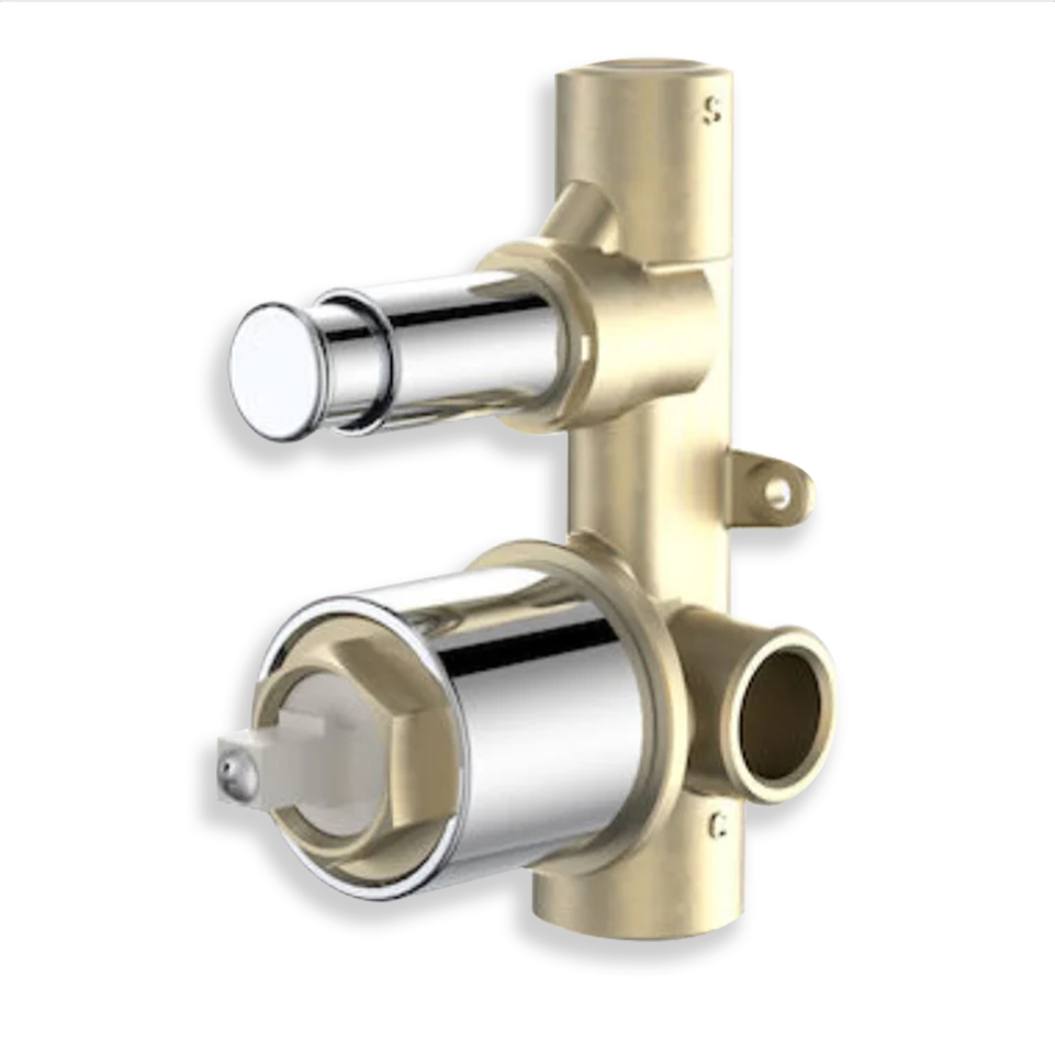 Dorf Enigma Bath/Shower Mixer with Diverter In Wall Body Chrome
