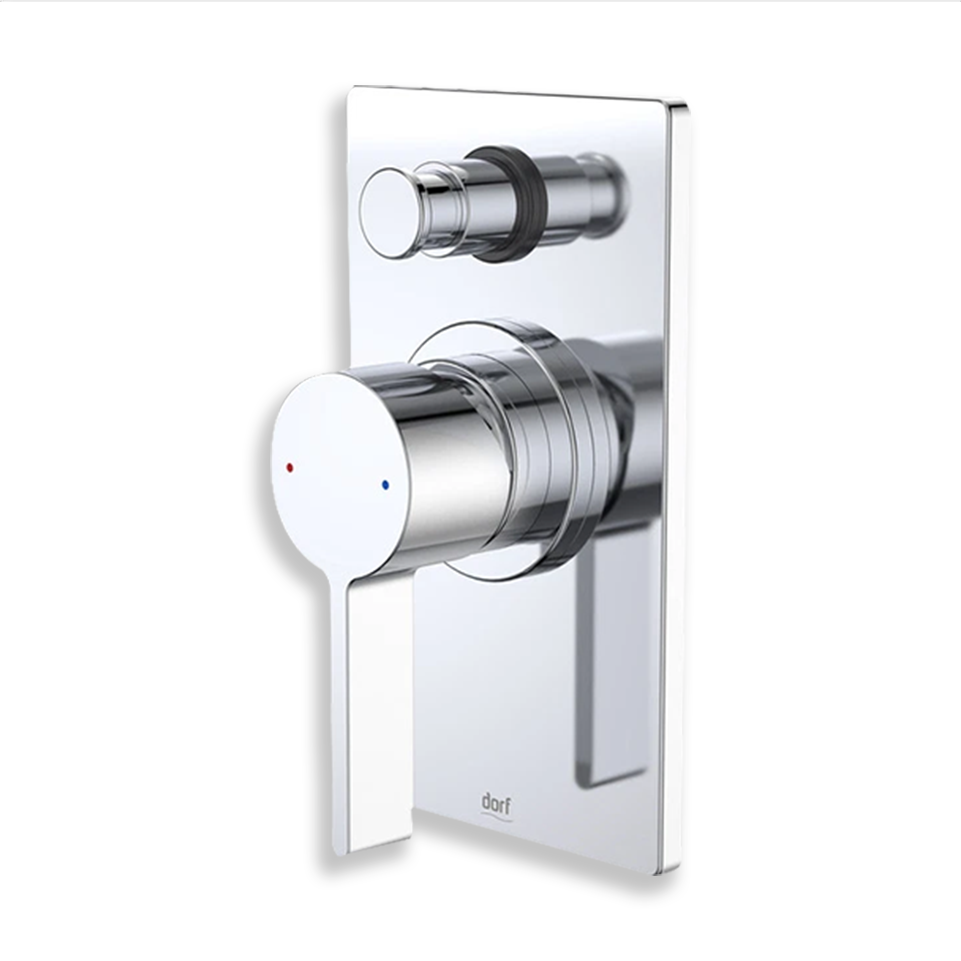 Dorf Enigma Wall Diverter Mixer Tap - Chrome