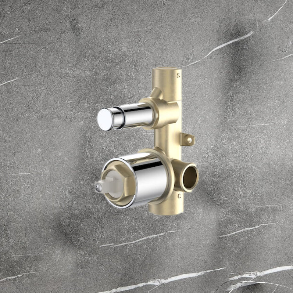 Dorf Enigma Bath/Shower Mixer with Diverter In Wall Body Chrome