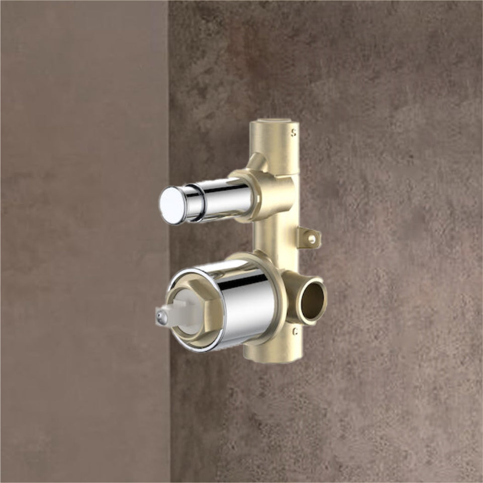 Dorf Enigma Bath/Shower Mixer with Diverter In Wall Body Chrome