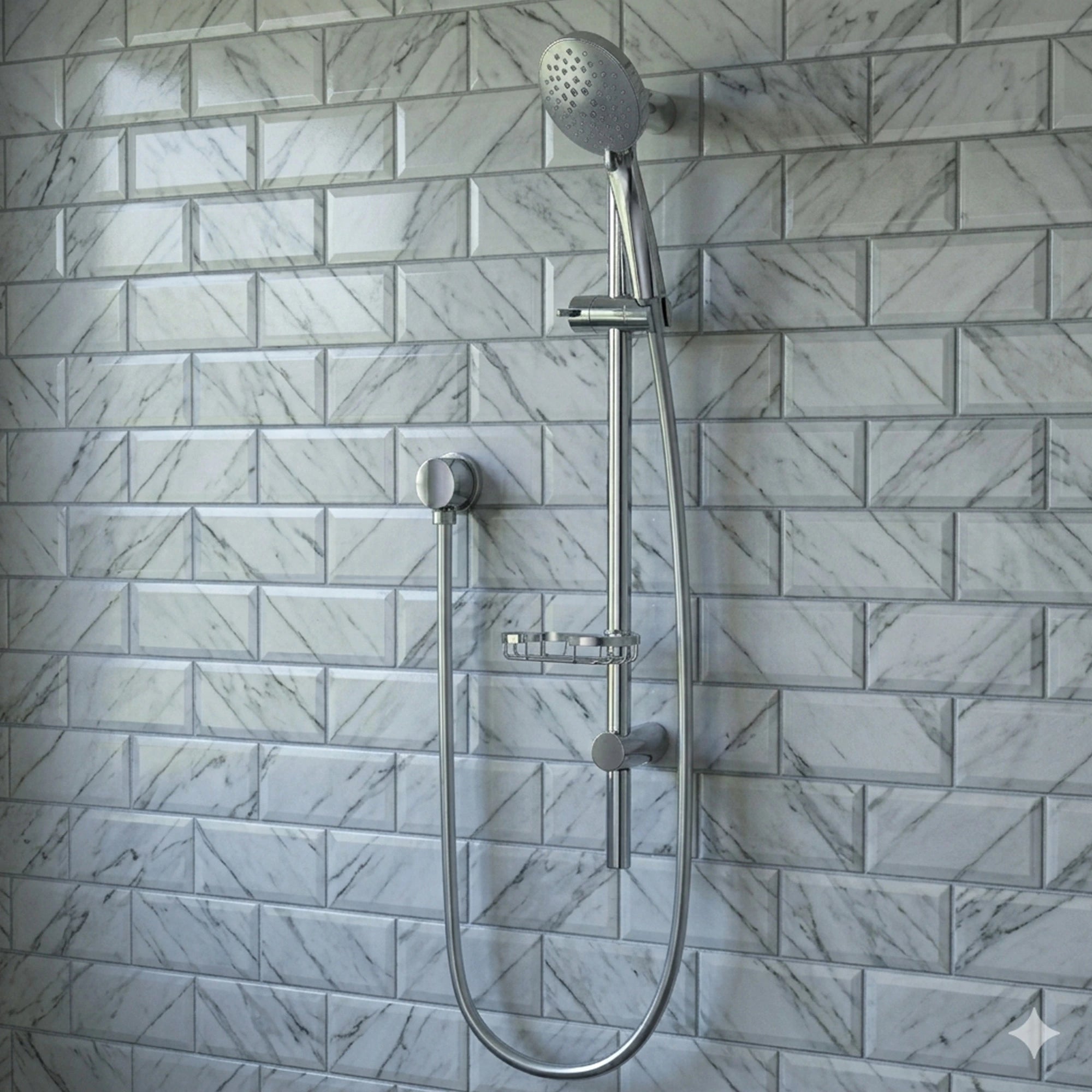 Methven Genoa G5 Brass Rail Bath/Shower - Chrome