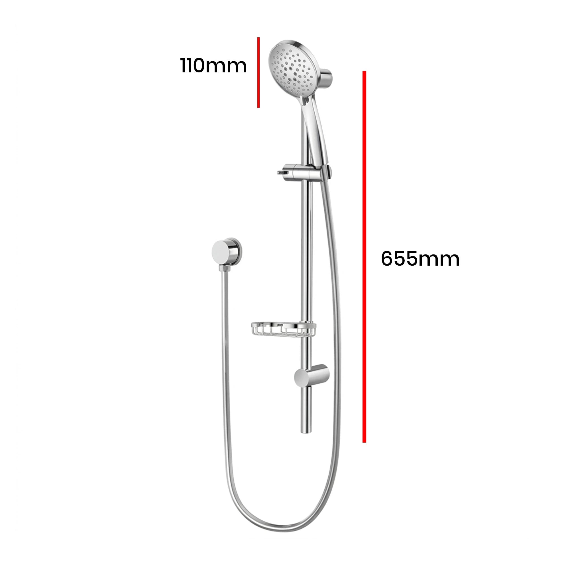 Methven Genoa G5 Brass Rail Bath/Shower - Chrome