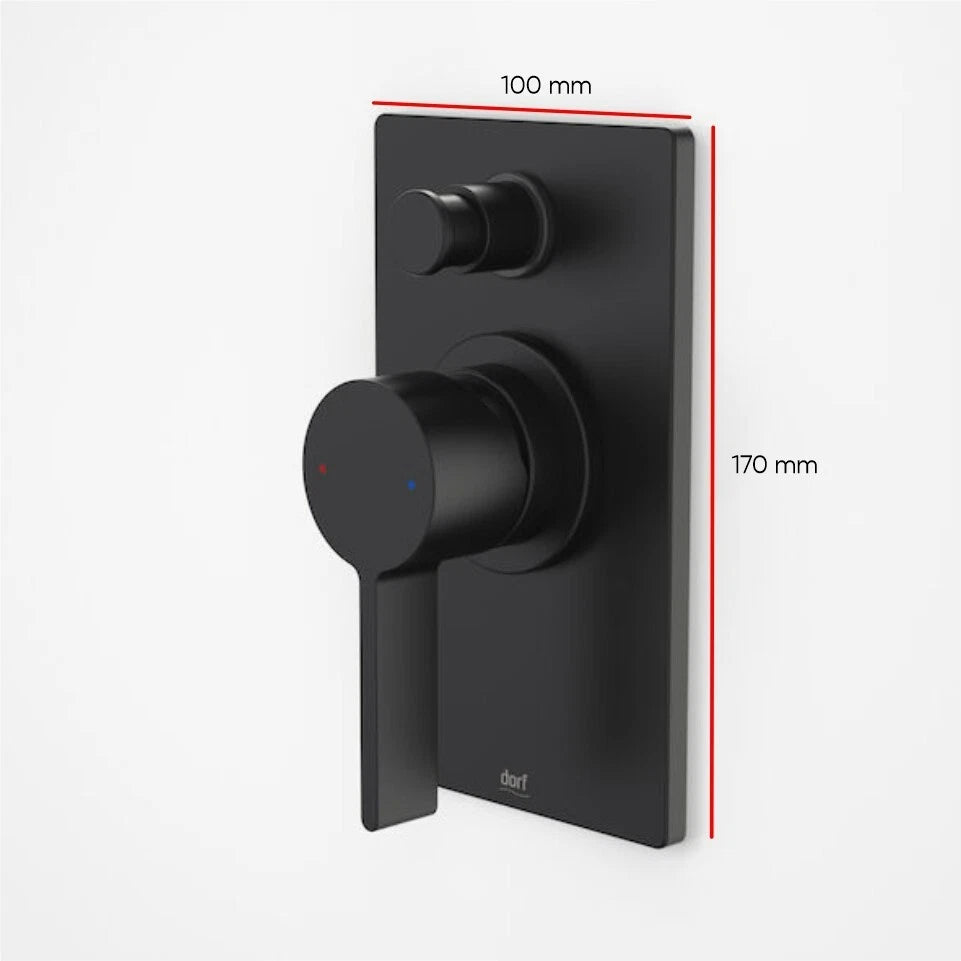 Caroma Dorf Enigma Bath/Shower Mixer with Diverter (TRIM KIT ONLY)- Black