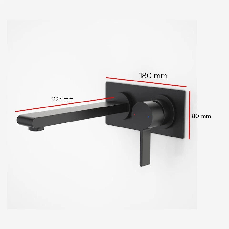 Dorf Enigma Wall Basin/Bath Mixer - Black