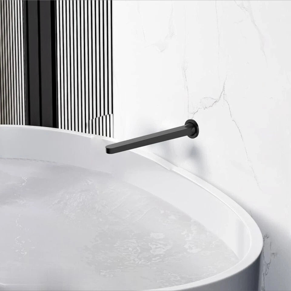 Methven Soft Square Bath Spout wall Mount Black