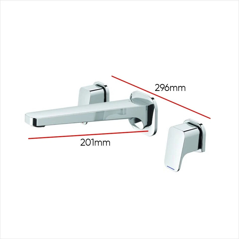 Caroma Waipori 3-Hole Wall Mounted Bath Tap Set