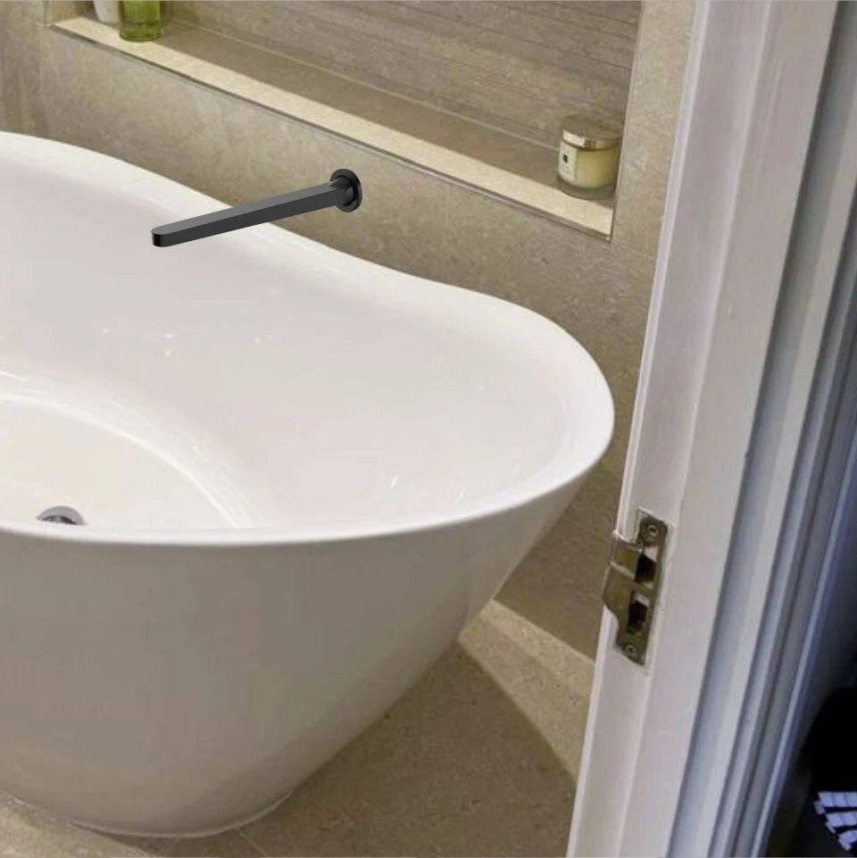 Methven Soft Square Bath Spout wall Mount Black