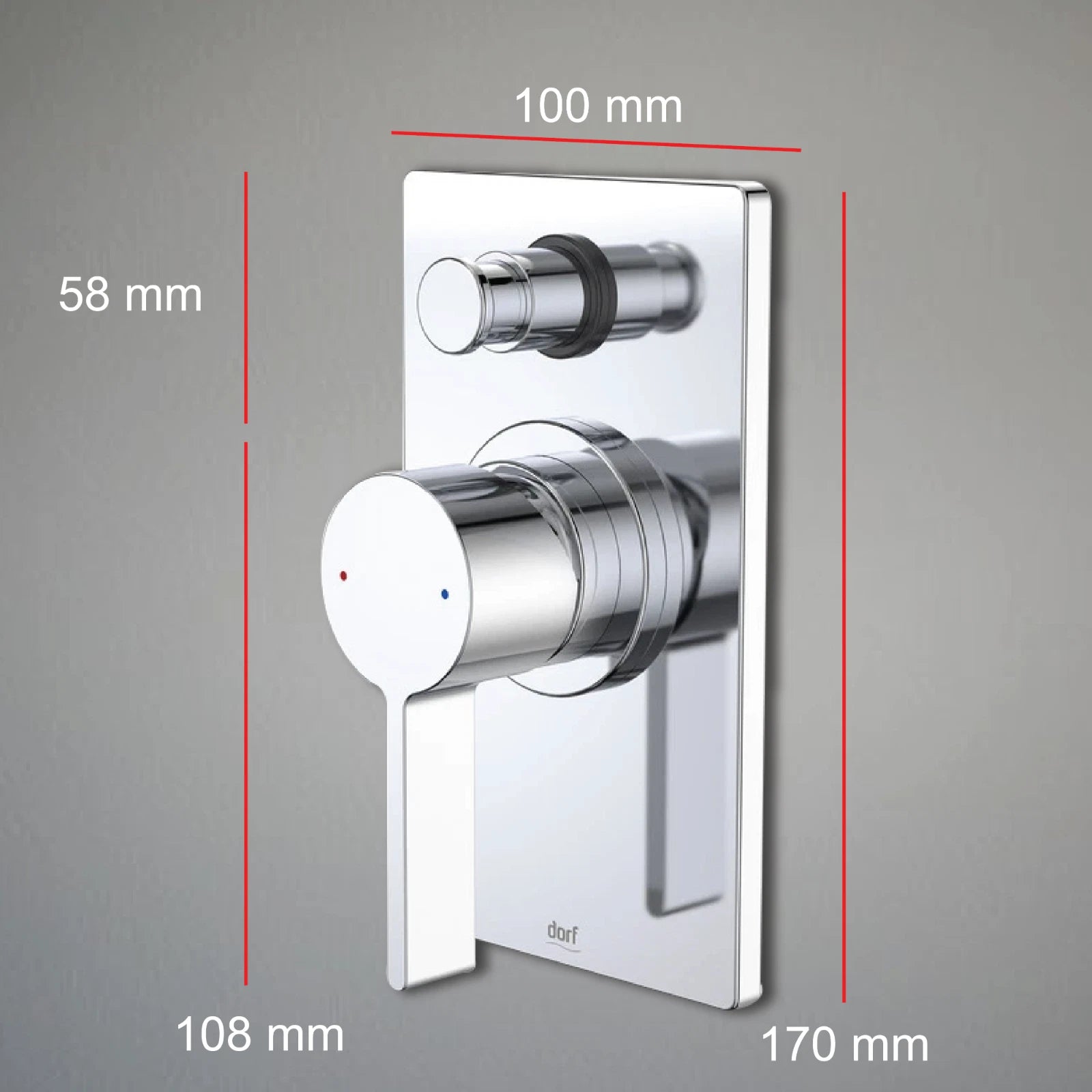 Dorf Enigma Wall Diverter Mixer Tap - Chrome