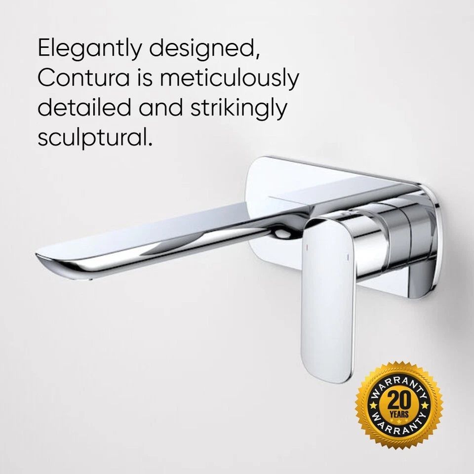 Caroma Contura Wall Basin/Bath Mixer - Chrome