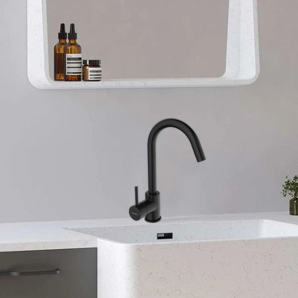 Methven Minimalist Curved Sink Mixer Tap - Matte Black
