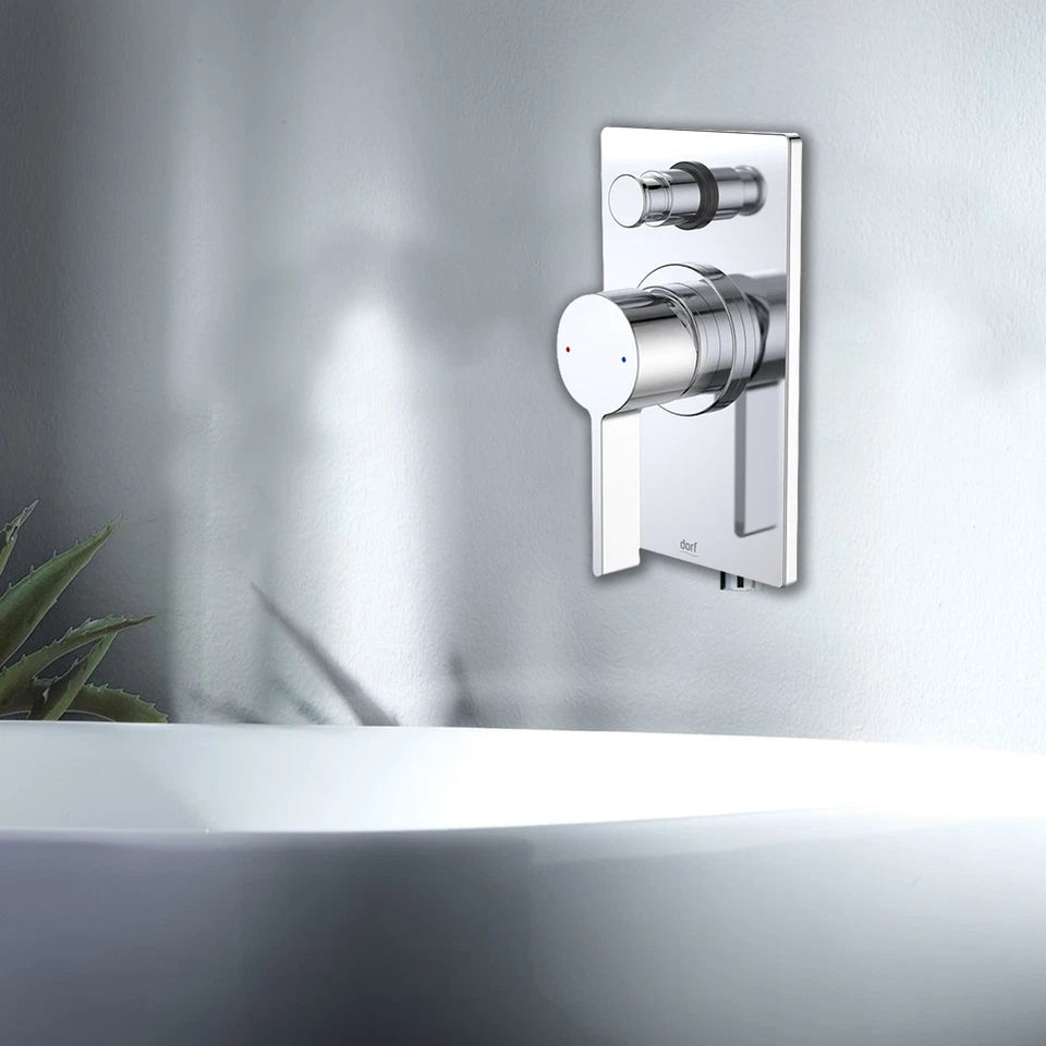 Dorf Enigma Wall Diverter Mixer Tap - Chrome
